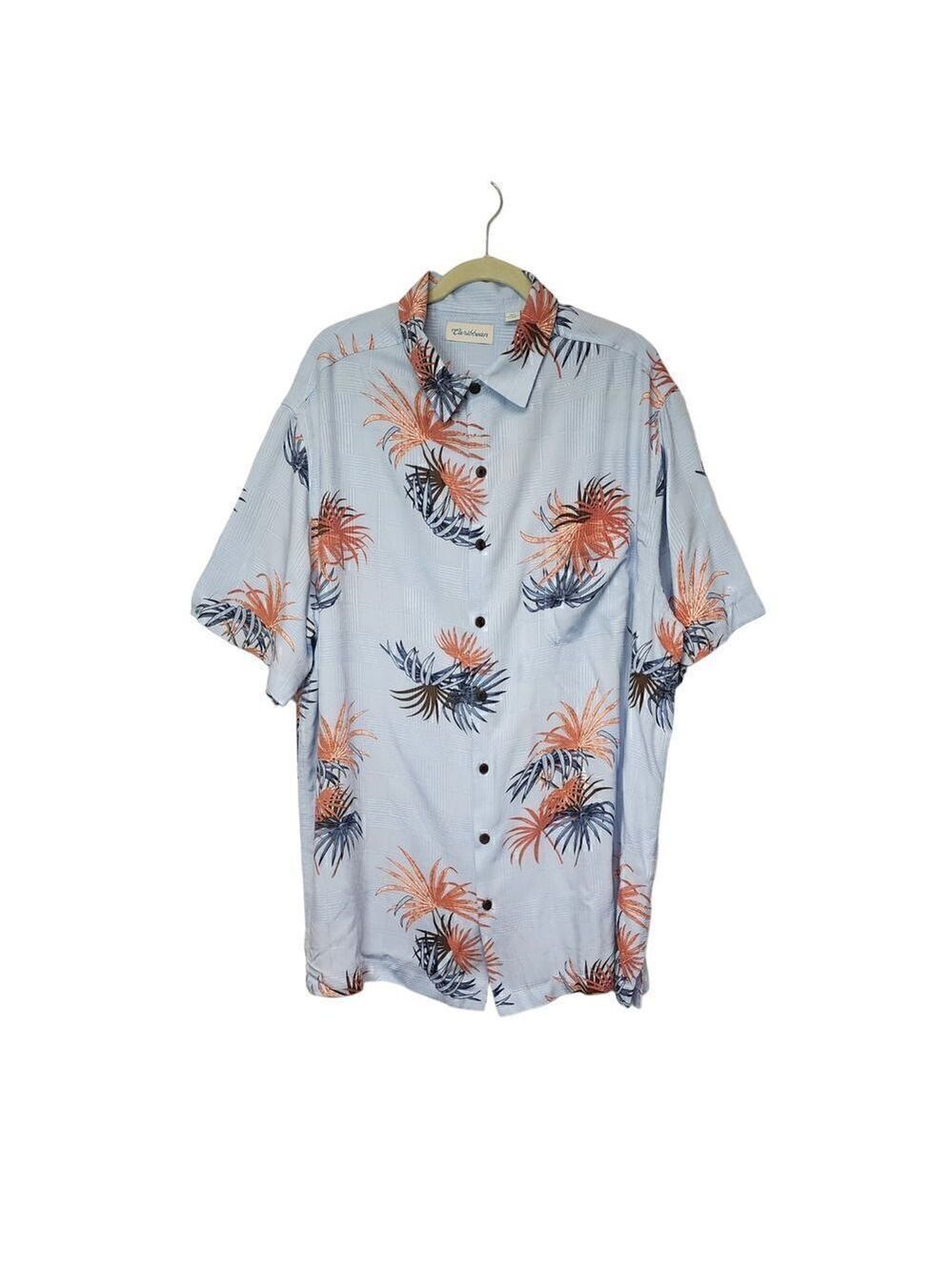 Caribbean Hawaiian Shirt Multicolor Blue Floral Button Down Size 2XT NWT
